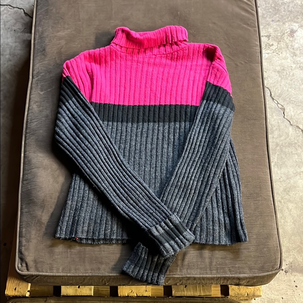 Arizona Pink and Gray Turtleneck Sweater